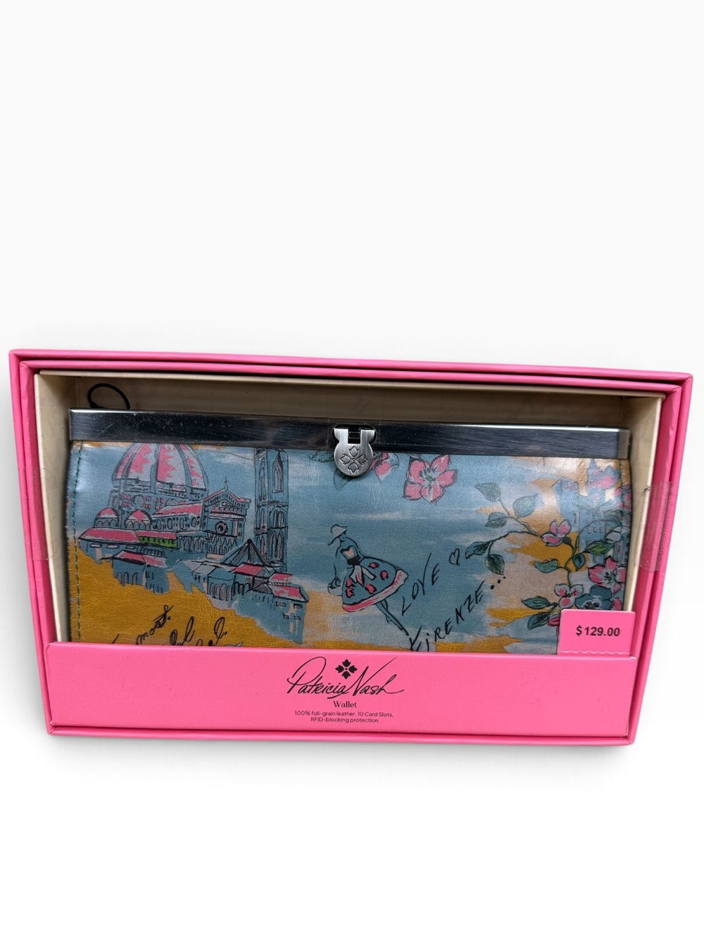NWT Patricia Nash Clutch Wallet in the “Beautiful Girl” print.